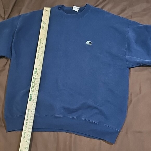 Vintage STARTER Embroidered Essentials Crewneck Sweater Sweatshirt Blue Size XL - Picture 3 of 6